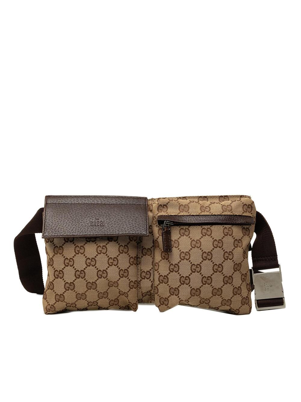 Gucci Gg Canvas Double Pocket Belt Bag #351307G60B